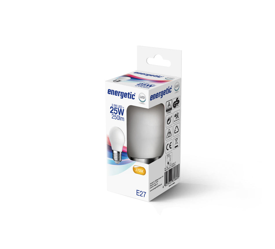 Energetic LED Lamp Kogel 25W E27 Warmwit Mat-757422