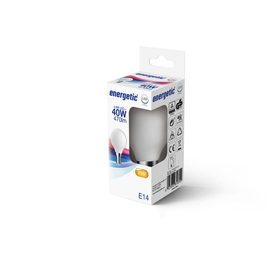 Energetic LED Lamp Kogel 40W E14 Warmwit Mat-757423
