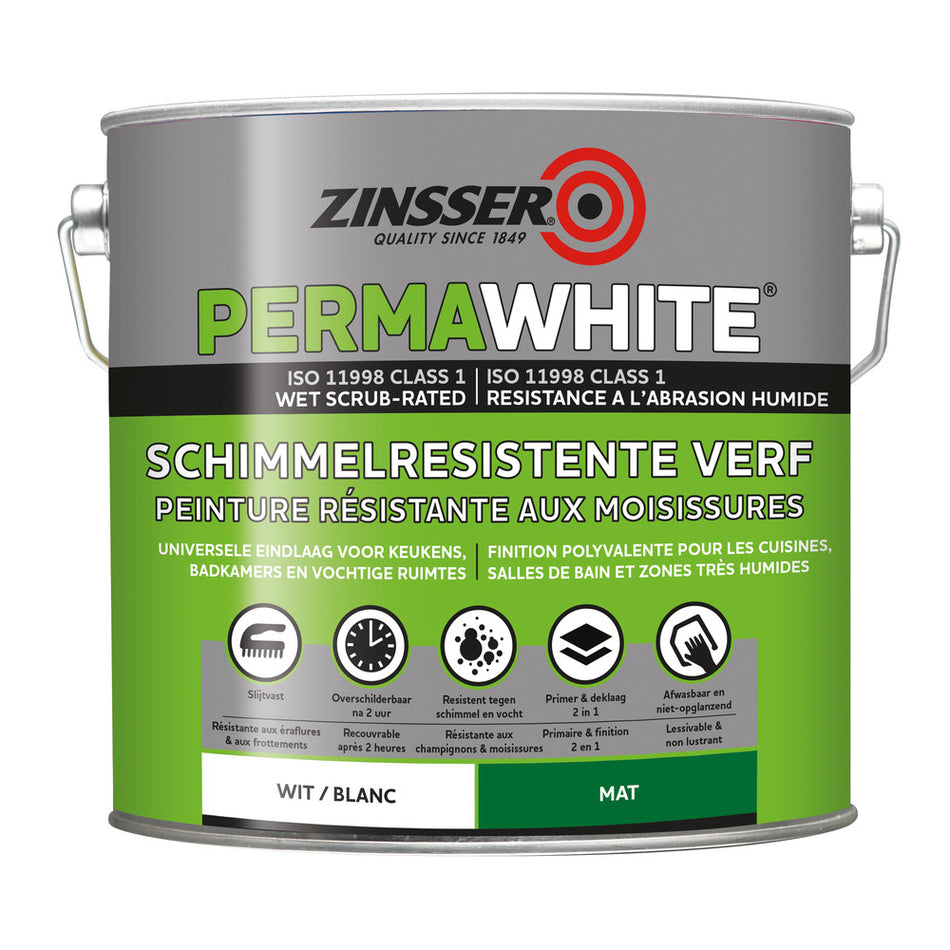 Zinsser Muurverf Perma-White Mat Wit 2,5L-757446