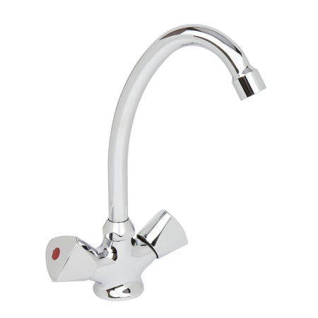 Bouwmaat keukenkraan hoog chroom 2-knoppen-757473