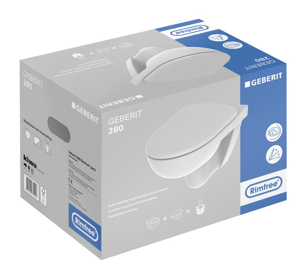 Geberit 280 Wandclosetpack Softclose Closetzitting Diepspoel Rimfree-757586
