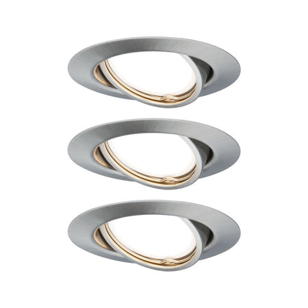Paulmann Inbouwspot EBL Base Geborsteld RVS Rond 5W Kantelbaar 3st-757864