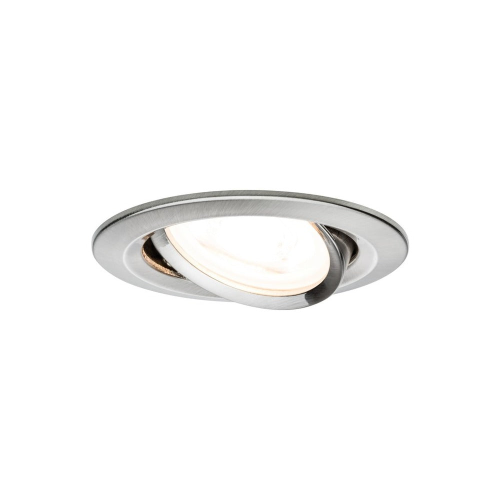 Paulmann Inbouwspot Nova Geborsteld RVS Rond 6,5W Kantelbaar 3st-757867