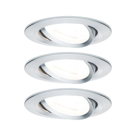 Paulmann Inbouwspot Nova Geborsteld Aluminium Rond 6,5W Kantelbaar 3st-757871