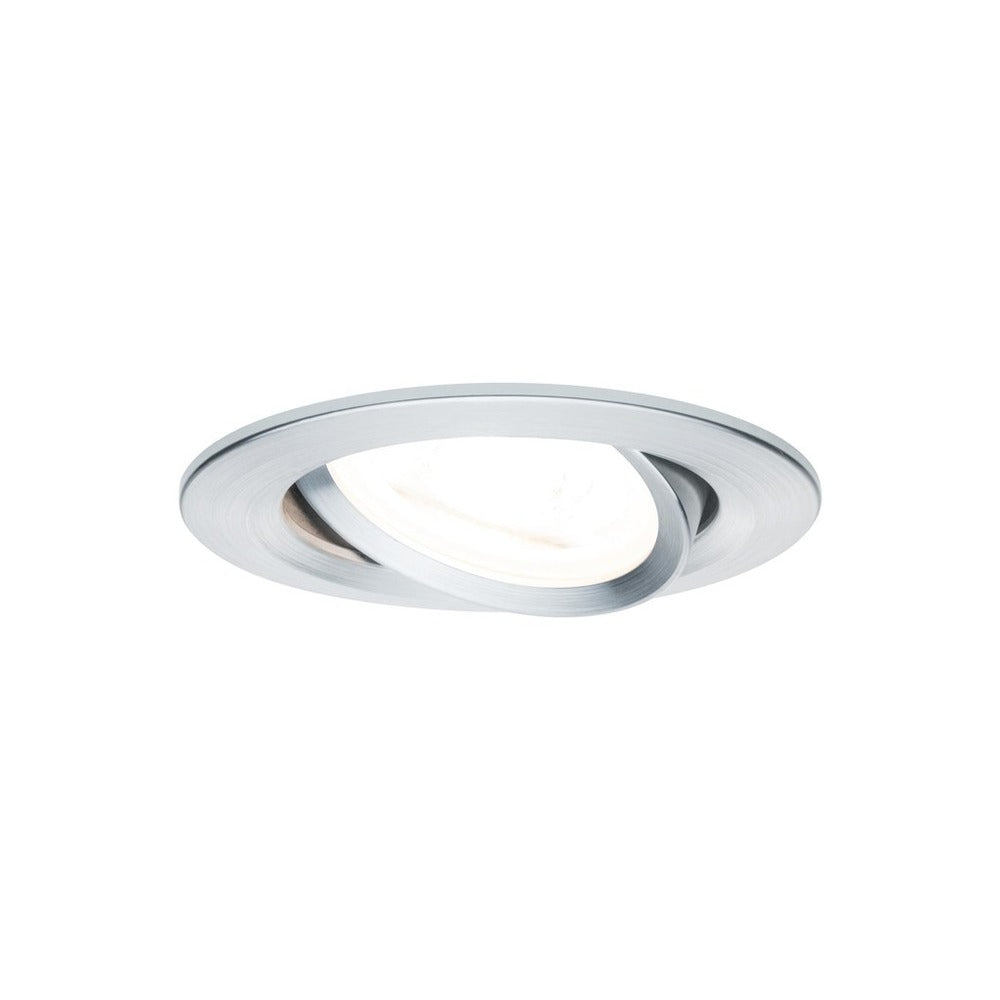 Paulmann Inbouwspot Nova Geborsteld Aluminium Rond 6,5W Kantelbaar 3st-757871