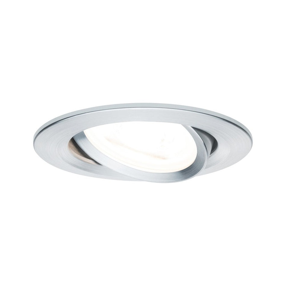 Paulmann Inbouwspot Nova Geborsteld Aluminium Rond 6,5W 3-Stap Dimbaar Kantelbaar-757880