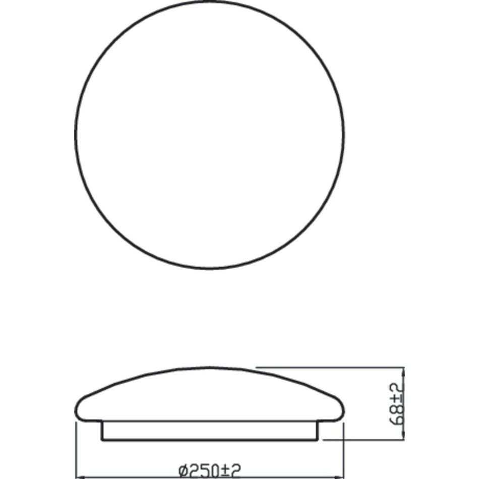 Philips Plafondlamp Moire CL200 Wit Rond Warmwit 10W IP20 Ø24cm-757953