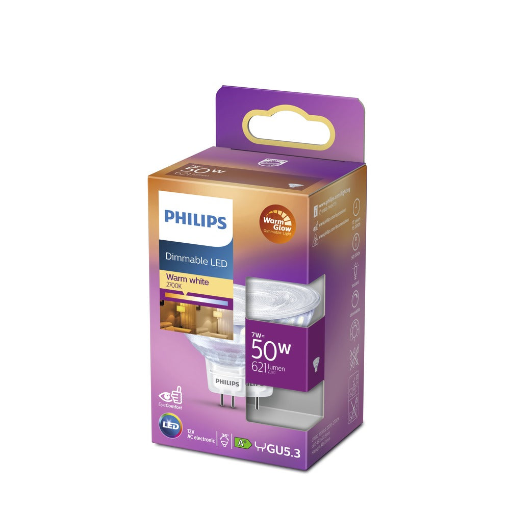 Philips LED Spot 50W GU5.3 Warmwit Dimbaar-758001