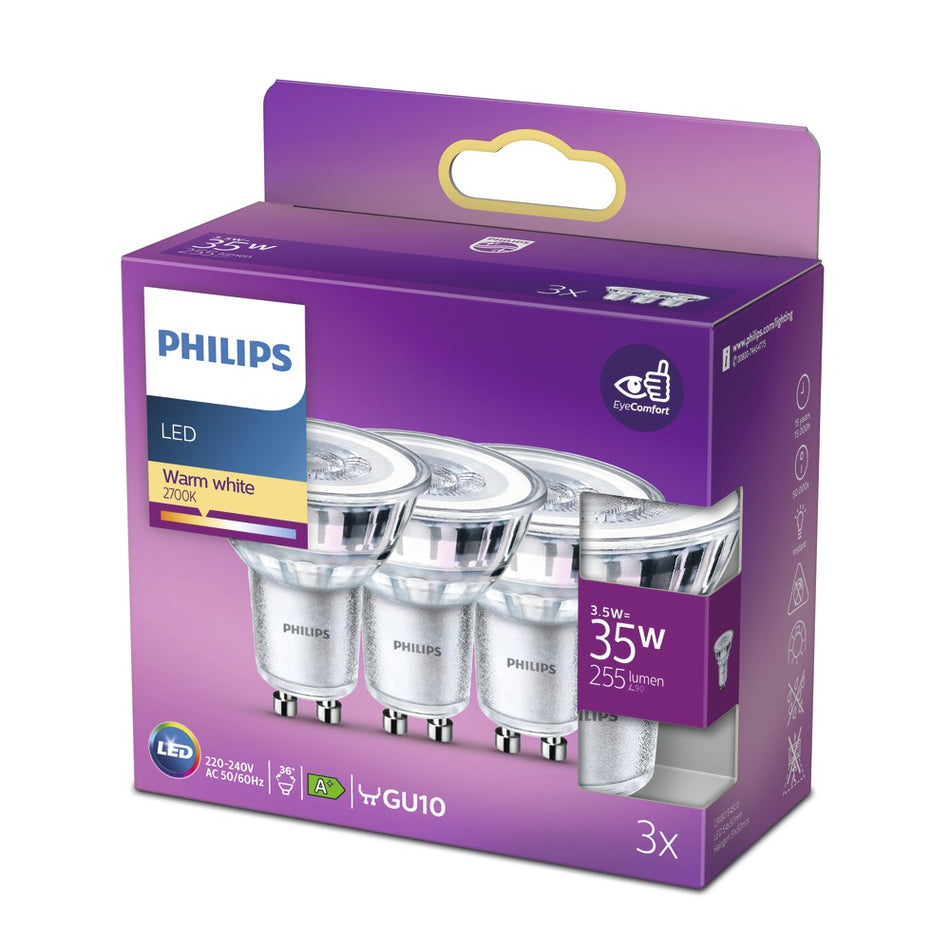 Philips LED Spot 35W GU10 Warmwit 3st-758012
