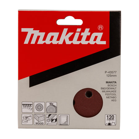 Makita Red Velco Schuurschijf 125mm 10st-758055