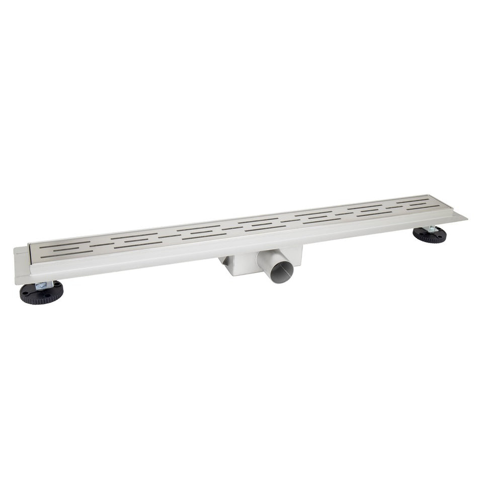 Bouwmaat Douchegoot RVS Geborsteld met Vloerflens 7x7x70cm-758397