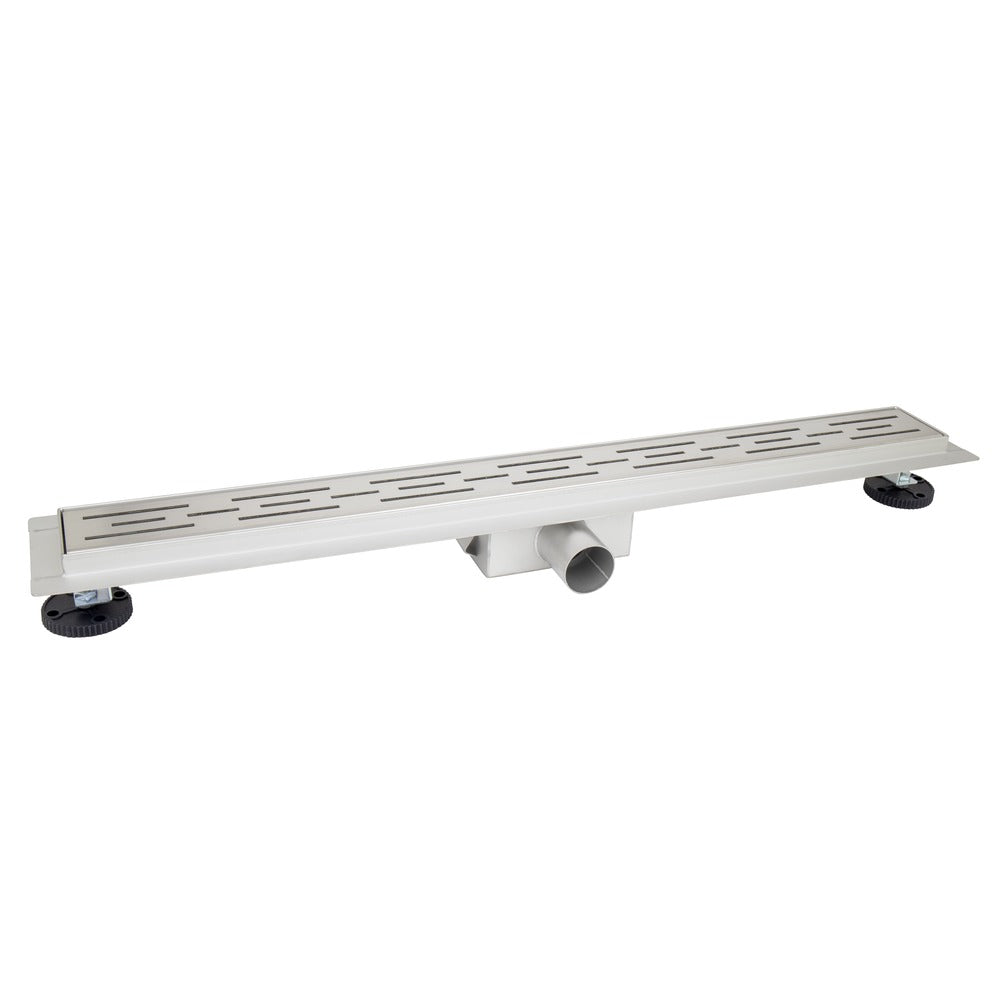 Bouwmaat Douchegoot RVS Geborsteld met Vloerflens 7x7x80cm-758398