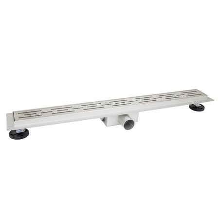 Bouwmaat Douchegoot RVS Geborsteld met Vloerflens 7x7x90cm-758399