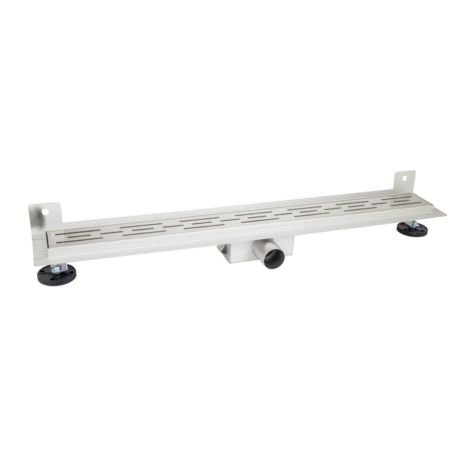 Bouwmaat Douchegoot RVS Geborsteld met Muurflens 7x7x70cm-758403