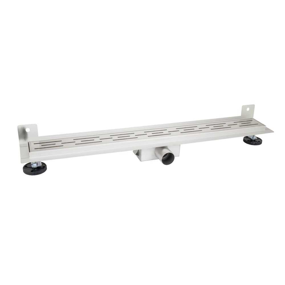 Bouwmaat Douchegoot RVS Geborsteld met Muurflens 7x7x80cm-758404