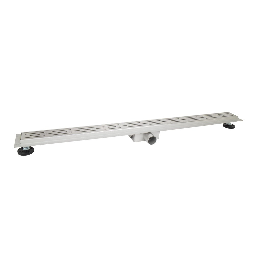 Bouwmaat Douchegoot RVS Geborsteld met Vloerflens 7x7x100cm-758407