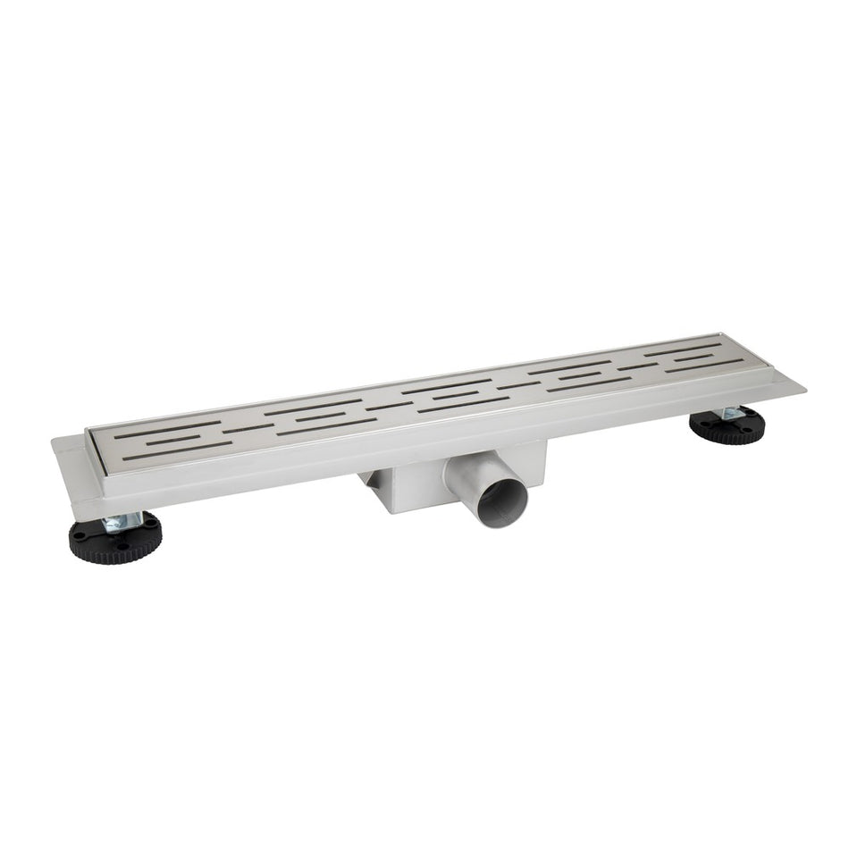 Bouwmaat Douchegoot RVS Geborsteld met Vloerflens 7x7x50cm-758408