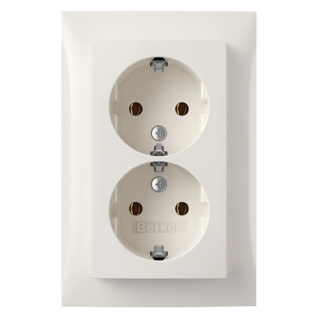 Berker Contactdoos S1 Inbouw 2-Voudig Polarwit Randaarde-758472