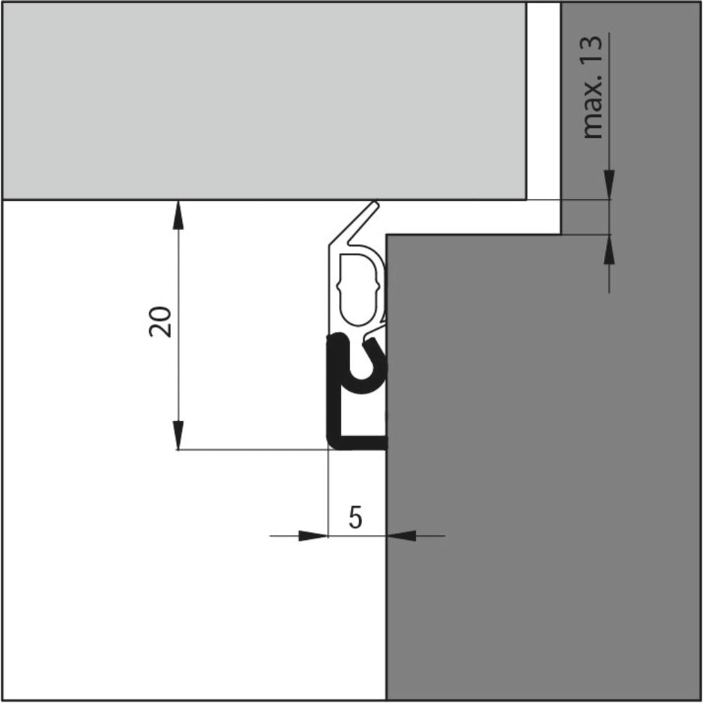 Ellen Tochtstrip ELRO XL Aluminium 230cm-758564