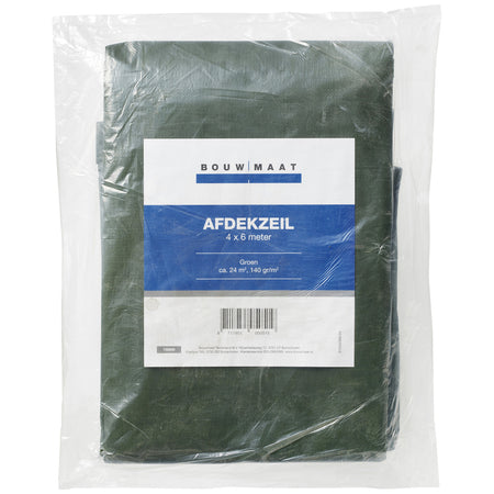 Bouwmaat Afdekzeil ca. 4x6 meter olijfgroen 140 gr/m²-758890