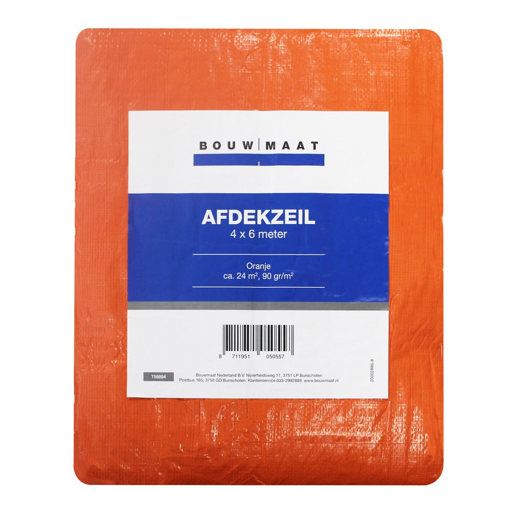 Bouwmaat Afdekzeil ca. 4x6 meter oranje 90 gr/m²-758894