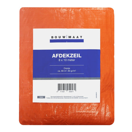 Bouwmaat Afdekzeil ca. 8x10 meter oranje 90 gr/m²-758896