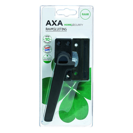 AXA Raamsluiting 3308 Aluminium Geslepen Zwart Li Met Nok En Knop-758981