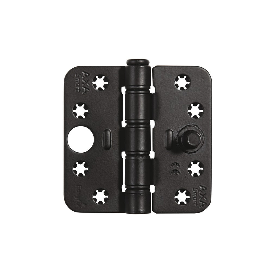 AXA Veiligheidsscharnier Smart Easyfix Ronde Hoek Staal Zwart 89x89mm SKG3-759036