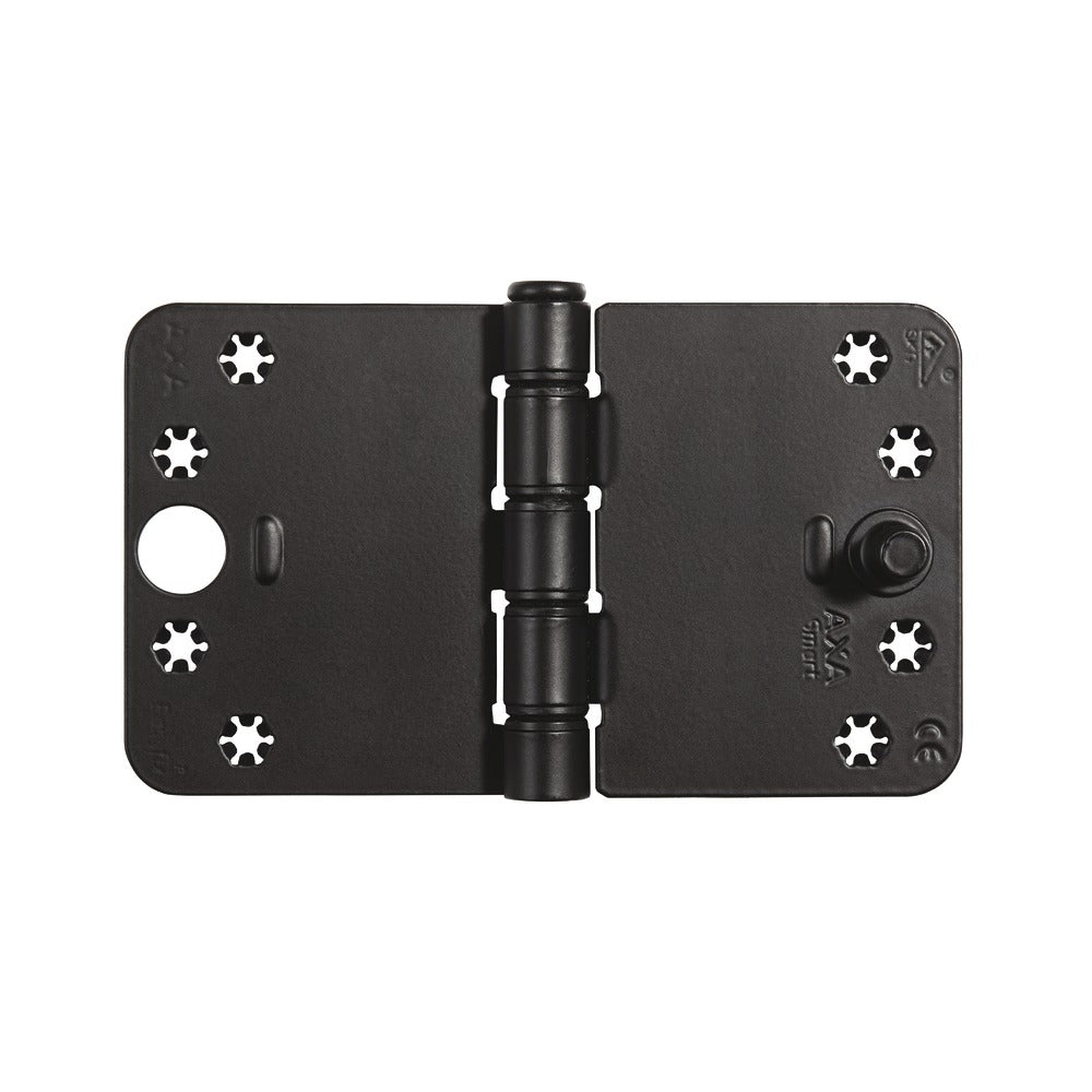 AXA Veiligheidsscharnier Smart Easyfix Ronde Hoek Staal Zwart 125x89mm SKG3-759037