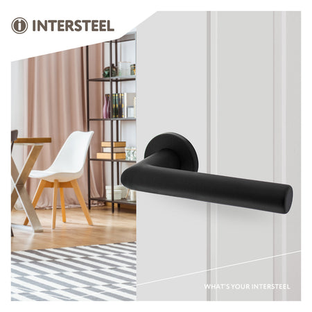 Intersteel Deurkruk Broome Met Rozet diam. 50x7mm + 7mm Nokken Zwart-759086