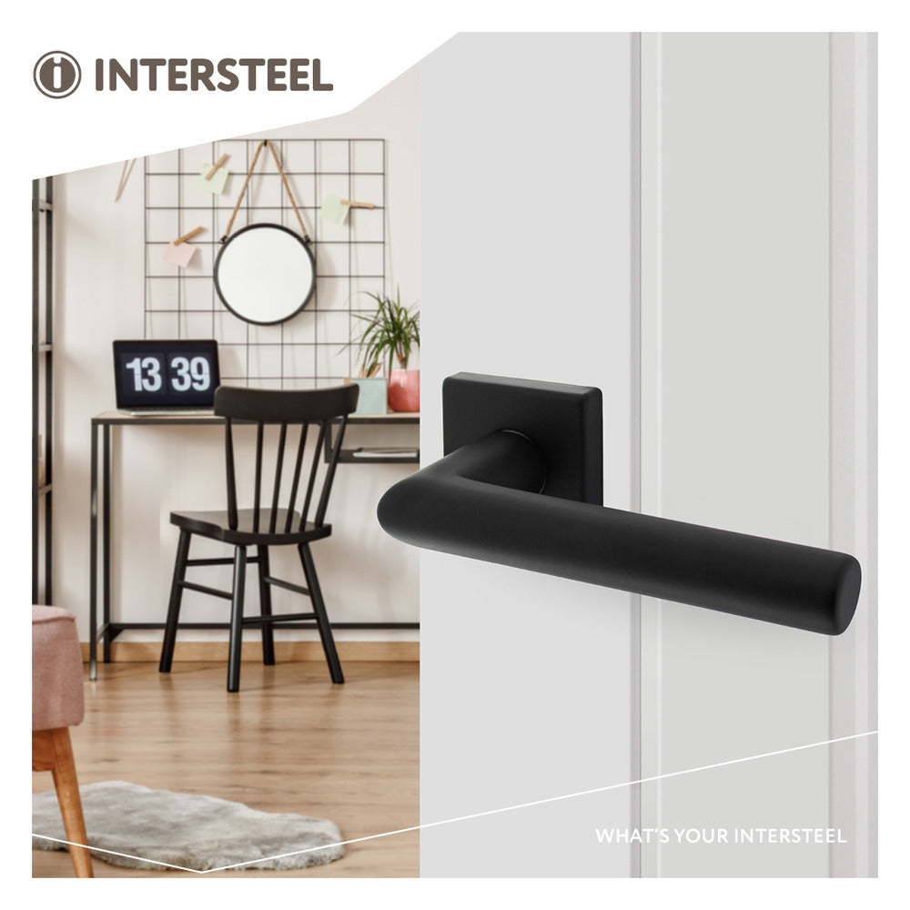 Intersteel Deurkruk Broome Met Rozet 50x50x10mm + 7mm Nokken Zwart-759097
