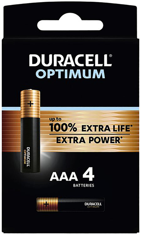 Duracell Batterij Alkaline Optimum AAA 4 stuks-759427