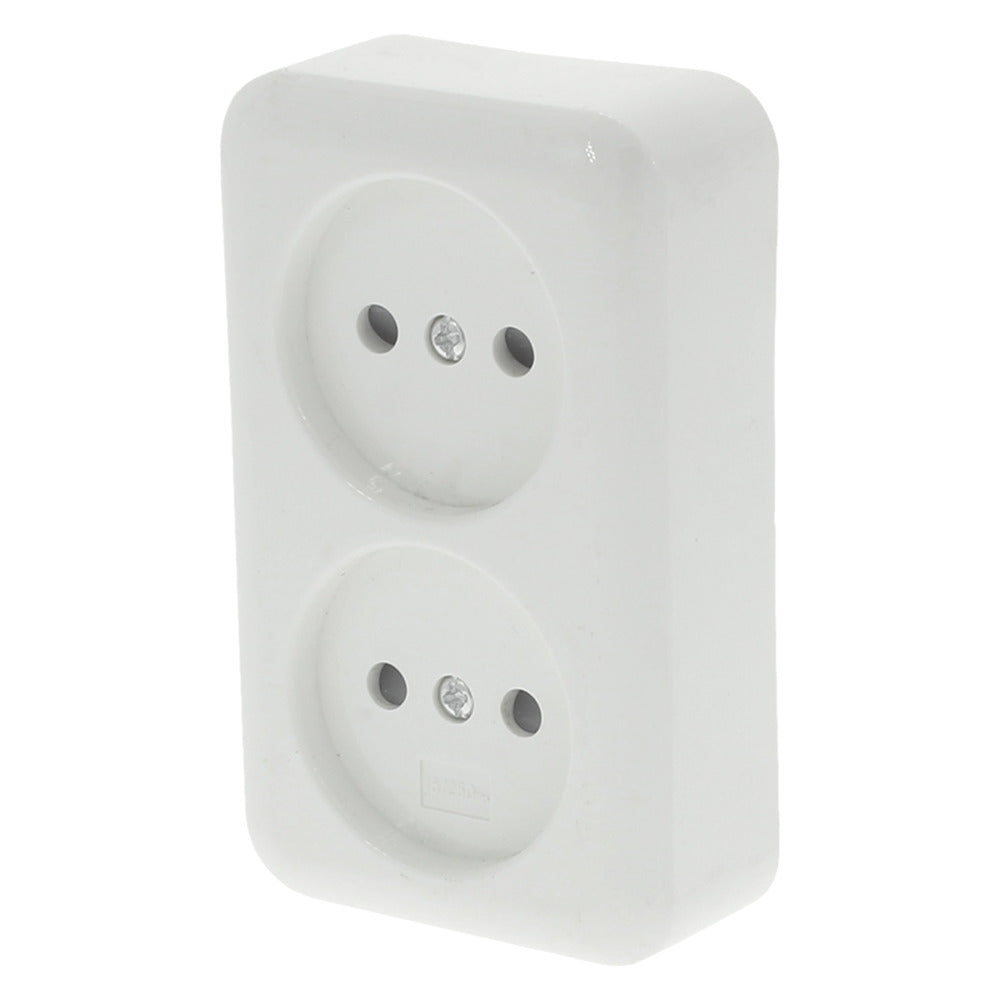 Q-Link Contactdoos Opbouw 2-Voudig Polarwit-759525