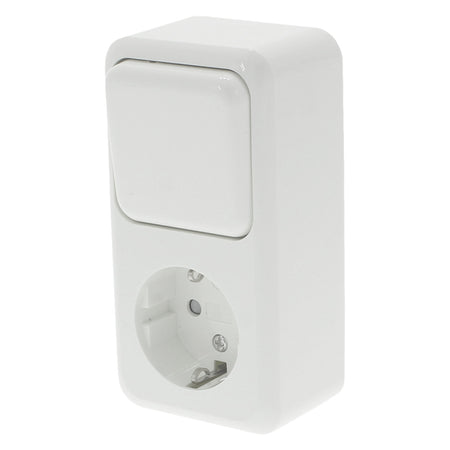 Q-Link Combinatiecontactdoos Wisselschakelaar Opbouw Polarwit Randaarde-759528