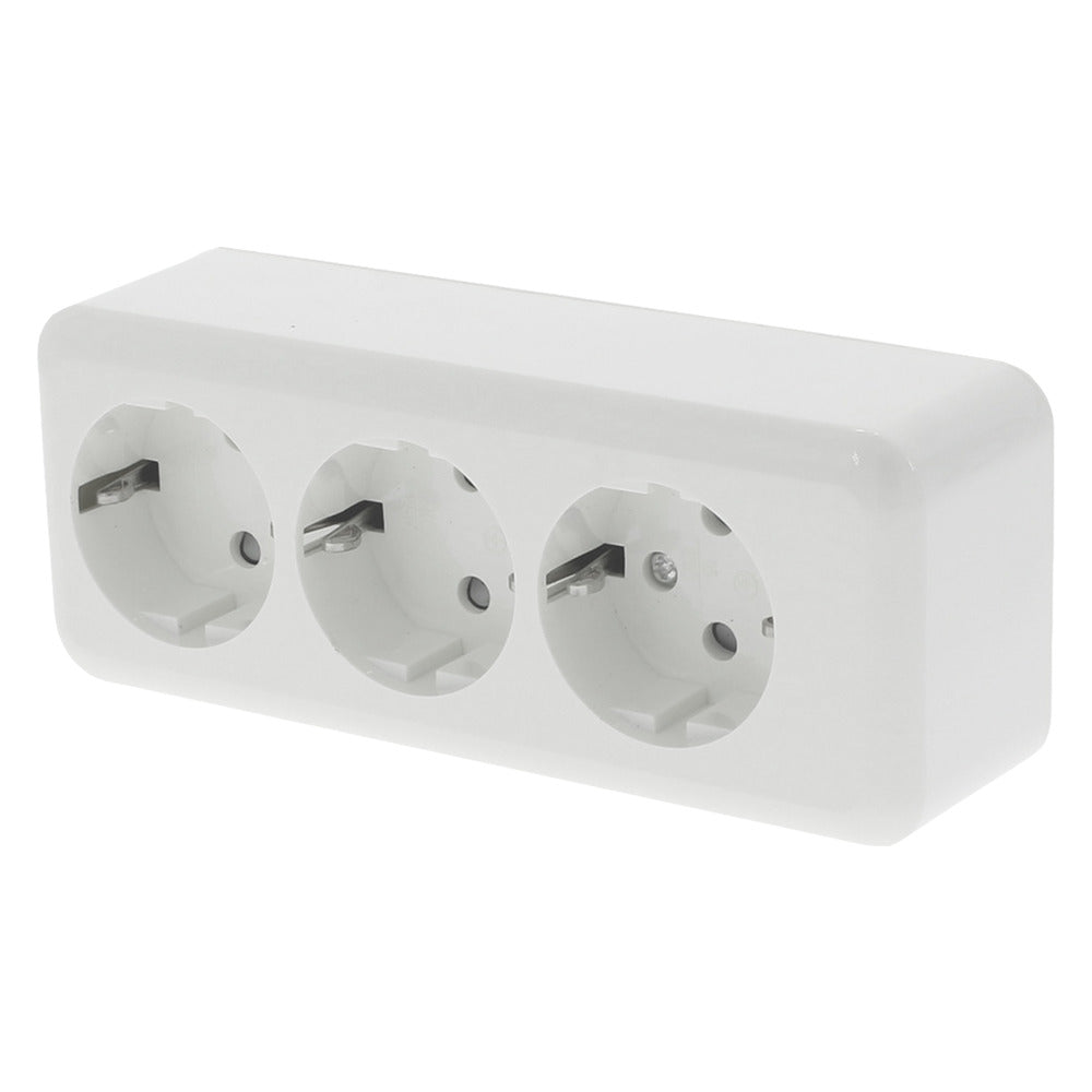Q-Link Contactdoos Opbouw 3-Voudig Polarwit Randaarde-759530
