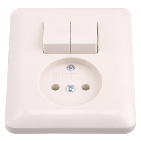 Combinatie Stopcontact Schakelaar Polarwit-759536