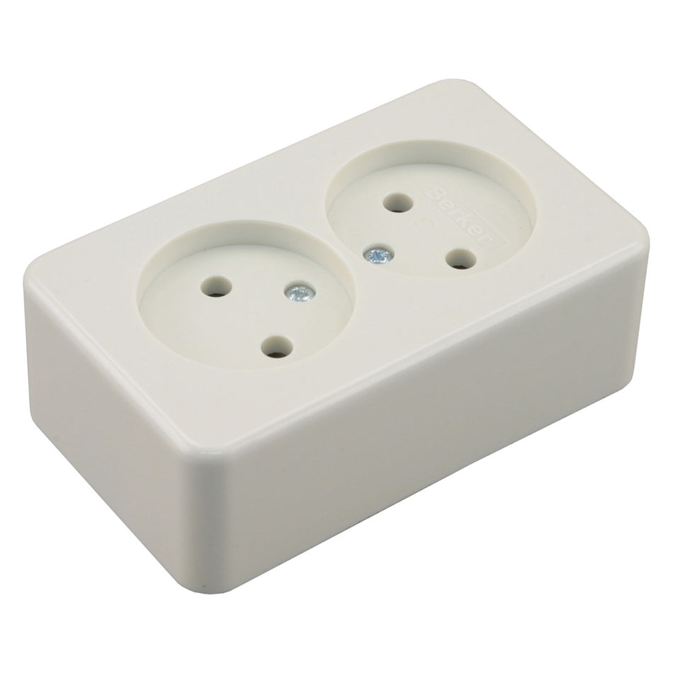 Berker Contactdoos Opbouw 2-Voudig Polarwit-759554