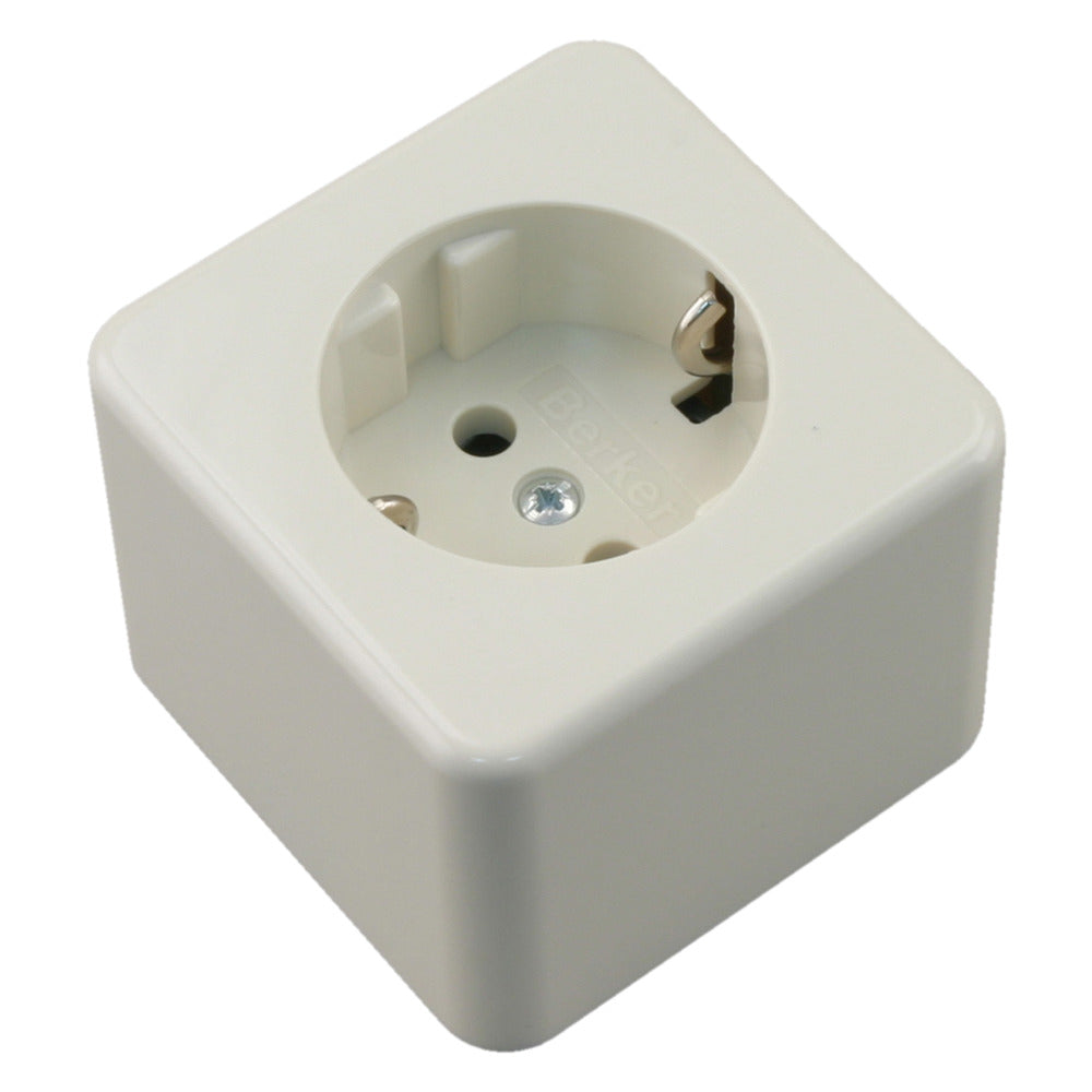 Berker Contactdoos Opbouw 1-Voudig Polarwit Randaarde-759555