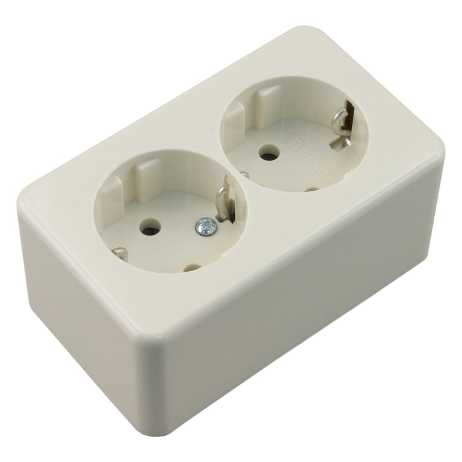 Berker Contactdoos Opbouw 2-Voudig Polarwit Randaarde-759556