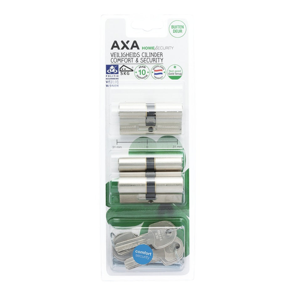 AXA Dubbele Veiligheidscilinder Comfort Security 30-30mm SKG2 3st-759679