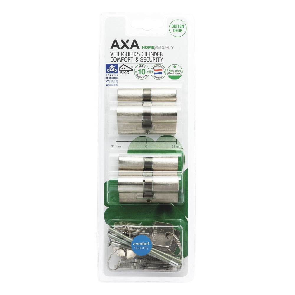 AXA Dubbele Veiligheidscilinder Comfort Security 30-30mm SKG2 4st-759682