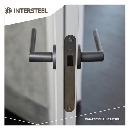 Intersteel Woningbouw Magneet Loopslot Voorplaat Afgerond RVS 20x174 Doornmaat 50mm Incl. Sluitplaat/kom-759686