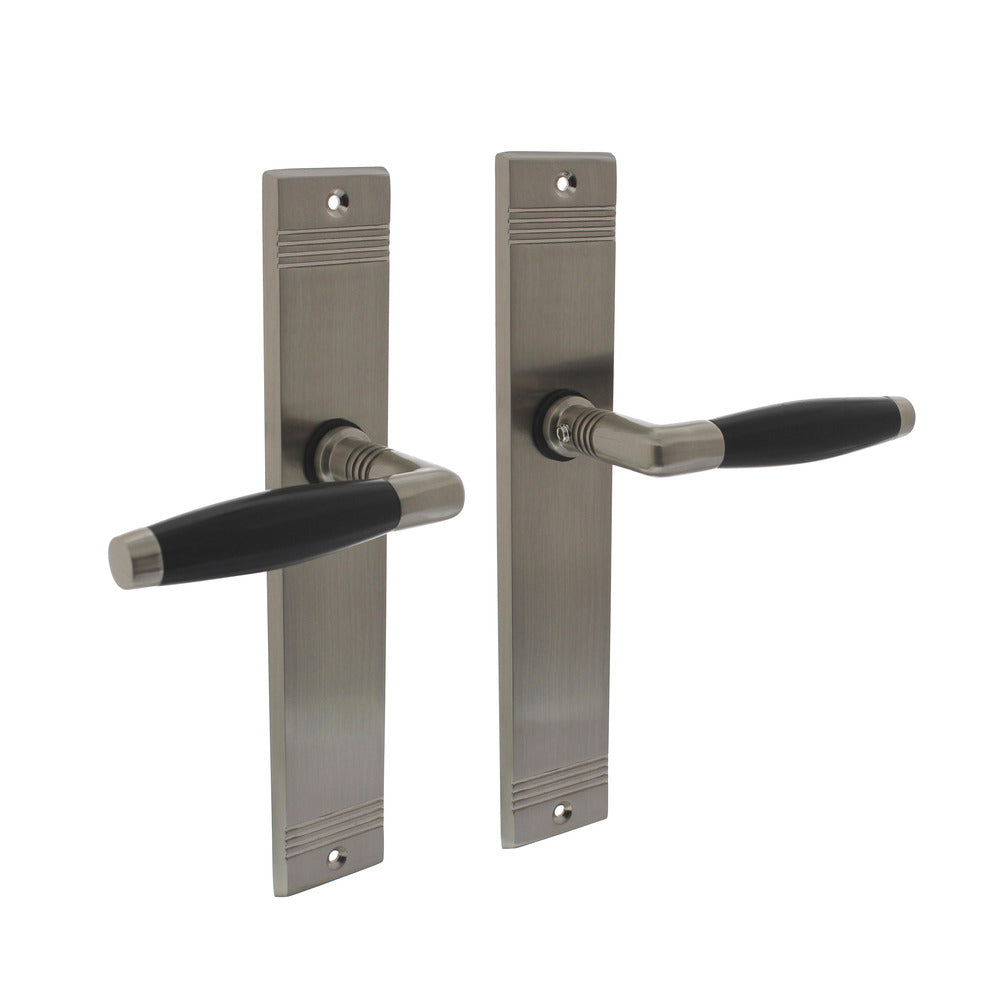 Intersteel Deurkruk Ton Basic Met schild Groef 235x43x5mm Blind Mat Nikkel/Ebbenhout-759693