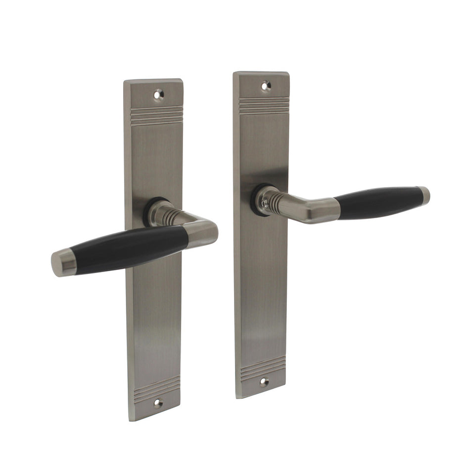 Intersteel Deurkruk Ton Basic Met schild Groef 235x43x5mm Blind Mat Nikkel/Ebbenhout-759693
