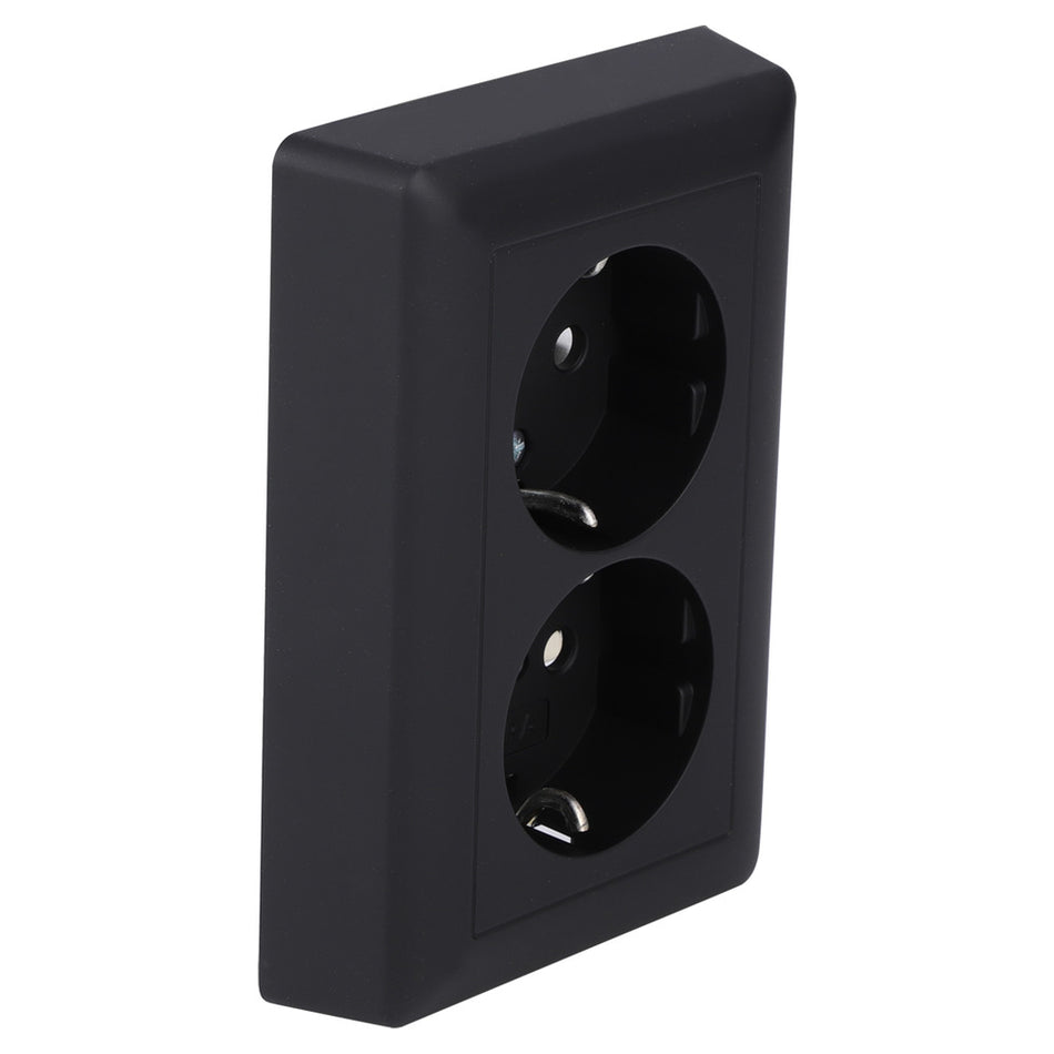 Gira Contactdoos E2 Inbouw 2-Voudig Zwart Randaarde-759823