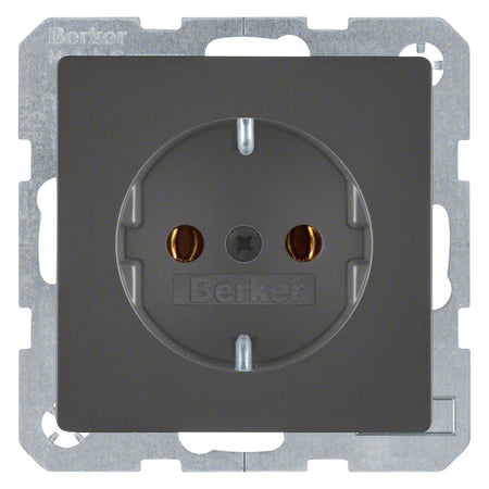 Berker Contactdoos Q1 Inbouw 1-Voudig Antraciet Randaarde-759916