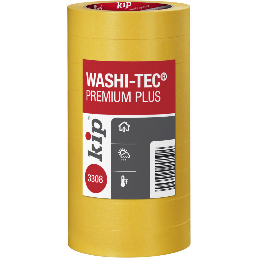 Kip 3308 Washi-Tec tape Premium Plus Geel 24mm x 50m 9st-760314