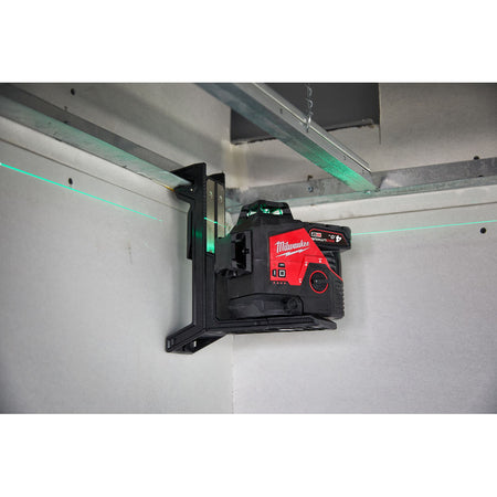 Milwaukee Accu Kruislijnlaser Groen 3x360C° M12 3PL-0C 12V Body In Koffer-760345