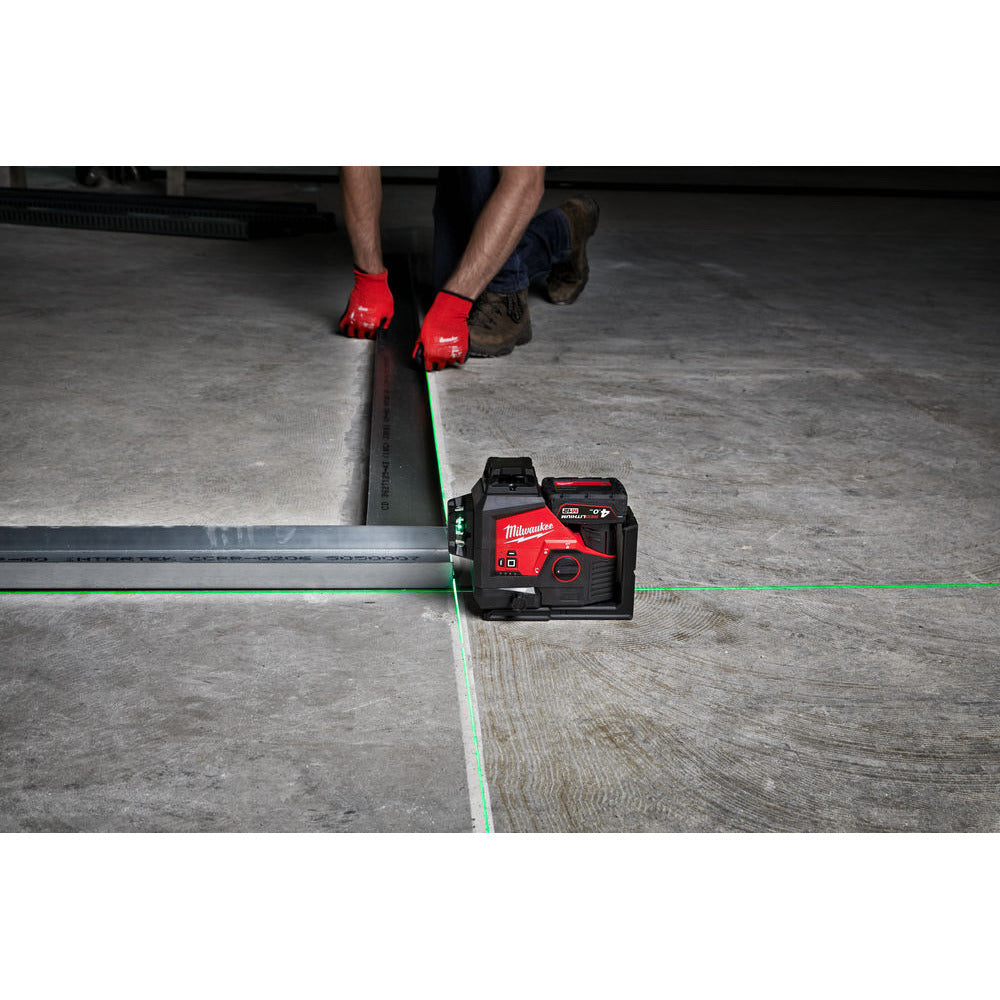 Milwaukee Accu Kruislijnlaser Groen 3x360C° M12 3PL-0C 12V Body In Koffer-760345