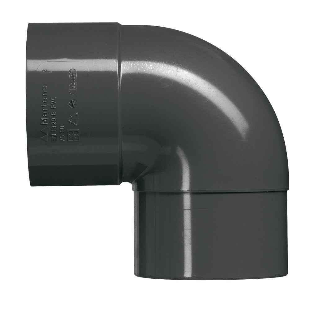 Martens Bocht verjonging PVC 80 mm antraciet 1xlijmmof  HWA 87° 1 stuk-766412